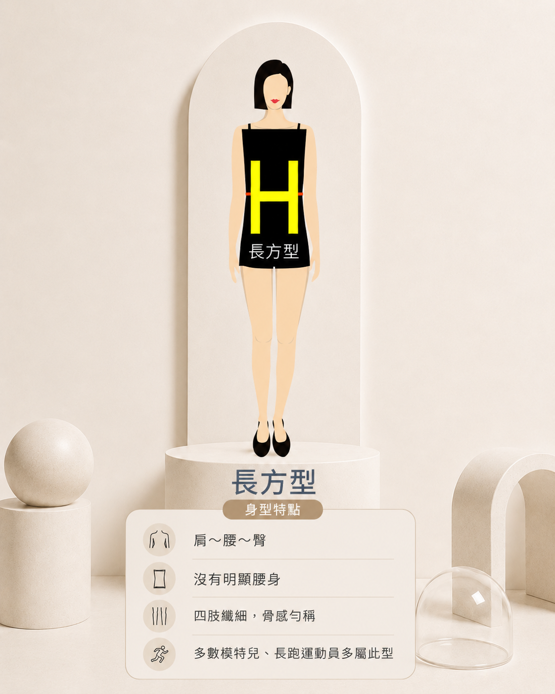 長方型身型示意圖